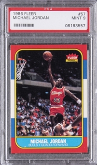1986-87 Fleer #57 Michael Jordan Rookie Card – PSA MINT 9 